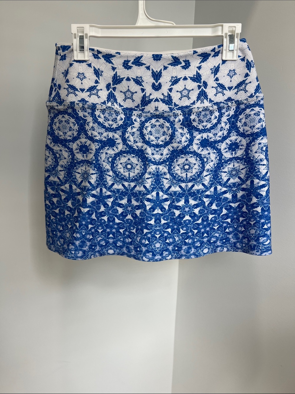 Blue & White Printed Women's Skort